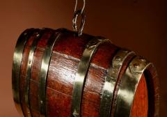 A Very Rare And Beautiful Coopered Oak And Brass Small Hanging Barrel  - 3325171