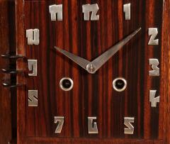 A Very Rare Architectural Dutch Art deco Oak And Coromandel Mantel Clock - 3328187
