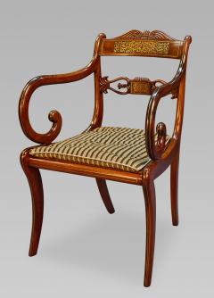 A Very Rare Long Set of 16 George III Brass Inlaid Rosewood Dining Chairs - 836409