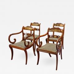 A Very Rare Long Set of 16 George III Brass Inlaid Rosewood Dining Chairs - 837490