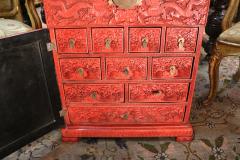 A Vibrant 19th Century Cinnabar Chinese Apothecary Chest - 3620702