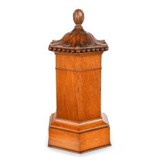 A Victorian English oak 6 sided Country house letter box - 4204381
