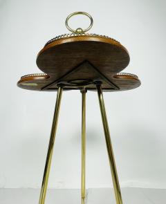 A Victorian Revolving Occasional Table in Brass Mahogany  - 3234542
