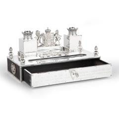 A Victorian Silver Inkstand made in Madras by Peter Orr and Sons in 1880 - 4083774