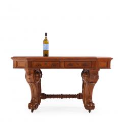 A Victorian Walnut Center Library Table Partners Desk C 1885  - 4333315