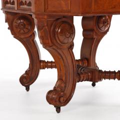 A Victorian Walnut Center Library Table Partners Desk C 1885  - 4333317