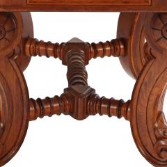 A Victorian Walnut Center Library Table Partners Desk C 1885  - 4333318