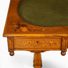 A Victorian walnut marquetry writing table attributed to Edward Holmes Baldock - 1598765