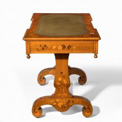 A Victorian walnut marquetry writing table attributed to Edward Holmes Baldock - 1598769