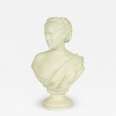 A Victorian white painted terracotta bust of a young woman - 3124109