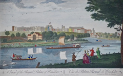 A View of the Royal Palace of Windsor An 18th Century Hand colored Engraving - 2738957