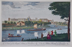 A View of the Royal Palace of Windsor An 18th Century Hand colored Engraving - 2738959
