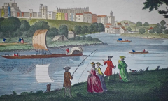 A View of the Royal Palace of Windsor An 18th Century Hand colored Engraving - 2738982