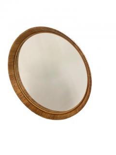 A Vintage Finnish Round Rattan Mirror 1960s - 3959665