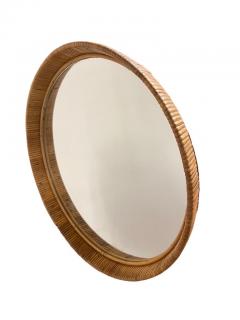 A Vintage Finnish Round Rattan Mirror 1960s - 3959666