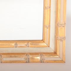 A Vintage white and gold rectangular faux bamboo framed wall mirror C 1970  - 2691059