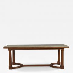 A Walnut Center Or Dining Table With Marble Top In The Manner Of Lutyens - 1015310