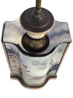 A Well crafted French Reverse painted and Mirrored Arbalete form Lamp - 3336624