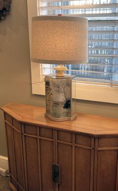 A Well crafted French Reverse painted and Mirrored Arbalete form Lamp - 3336628