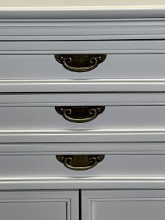 A White Lacquered Campaign Style Chest Cabinet or Mini Armiore - 2771107