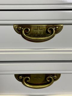 A White Lacquered Campaign Style Chest Cabinet or Mini Armiore - 2771109