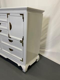 A White Lacquered Campaign Style Chest Cabinet or Mini Armiore - 2771112