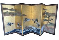 A Wonderful six Panels Rimpa Screen attributed to Sotatsu tales - 3726170