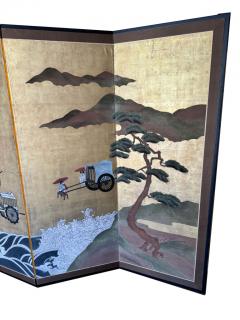 A Wonderful six Panels Rimpa Screen attributed to Sotatsu tales - 3726171