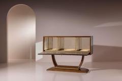 A bar cabinet in wood parchment glass and mirrors Italian manufacture 1940s - 4205816