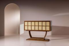 A bar cabinet in wood parchment glass and mirrors Italian manufacture 1940s - 4205822