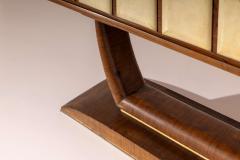 A bar cabinet in wood parchment glass and mirrors Italian manufacture 1940s - 4205830