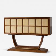 A bar cabinet in wood parchment glass and mirrors Italian manufacture 1940s - 4207838