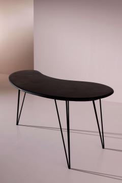 A bean shaped table made of dark slate and iron Italy late 1950s - 4358884