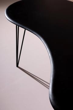 A bean shaped table made of dark slate and iron Italy late 1950s - 4358886
