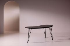 A bean shaped table made of dark slate and iron Italy late 1950s - 4358897