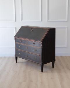 A beautiful Gustavian black bureau from the early 1800s - 4812623