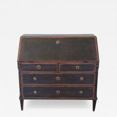 A beautiful Gustavian black bureau from the early 1800s - 4813034