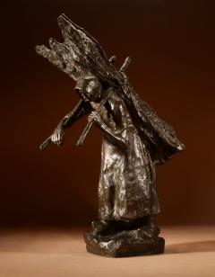A beautiful bronze sculpture Of a wood gatheran - 3274653