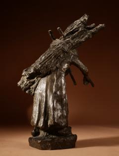 A beautiful bronze sculpture Of a wood gatheran - 3274654