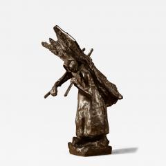 A beautiful bronze sculpture Of a wood gatheran - 3281467