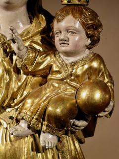 A beautiful finely carved and original gilded Madonna and child - 3280396