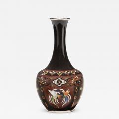 A black Japanese cloisonne vase - 1215358