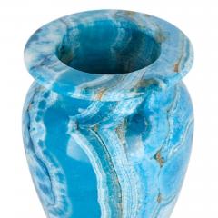 A blue dyed calcite urn shaped mineral vase - 2841495