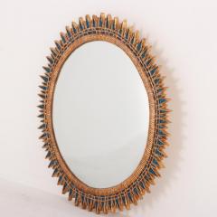 A blue glass convex mirror in the manner of Line Vautrin Contemporary  - 3724617