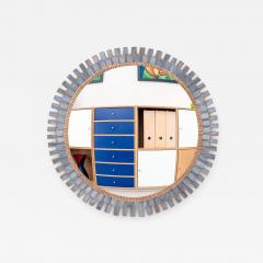 A blue talosel and resin convex mirror in the manner of Line Vautrin  - 2758600