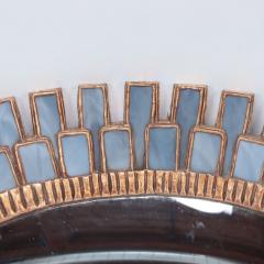 A blue talosel and resin convex mirror in the manner of Line Vautrin  - 2921614