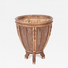A carved and gilt wood jardiniere resting on hooved feet circa 1910  - 2536957