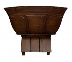 A carved mixed wood wagon seat now as a bench - 2856224