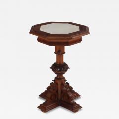 A carved walnut adjustable pedestal table 19th C  - 3803164