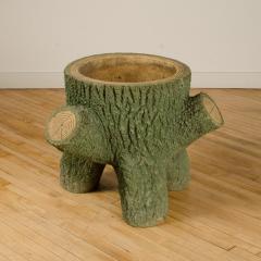 A cast stone faux bois urn planter French circa 1930 - 1757893